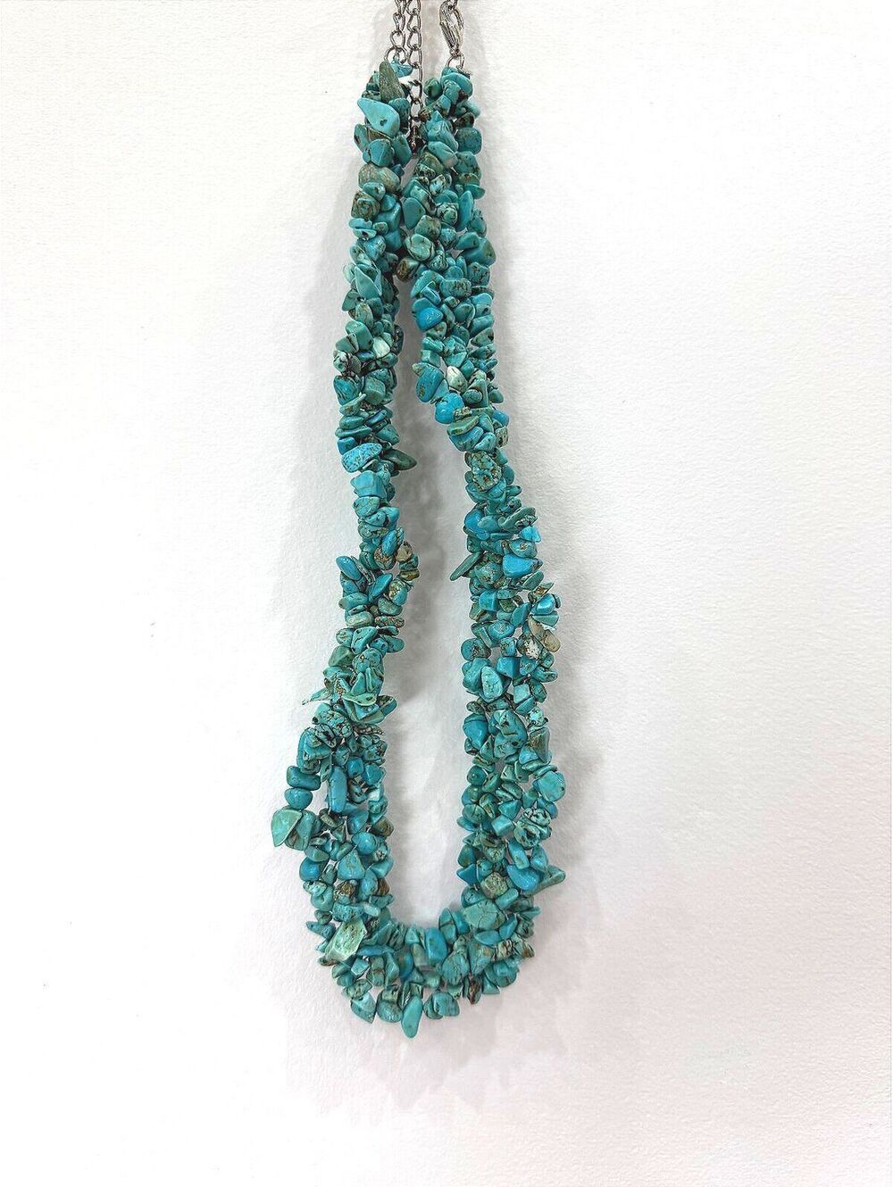 Premier Designs Turquoise Chip Stone Necklace with Silver Chain